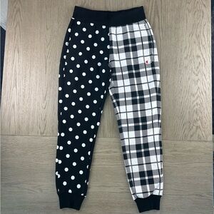 S Champion Reverse Weave Patchwork Jogger Sweatpants Polka Dot Plaid Y2K